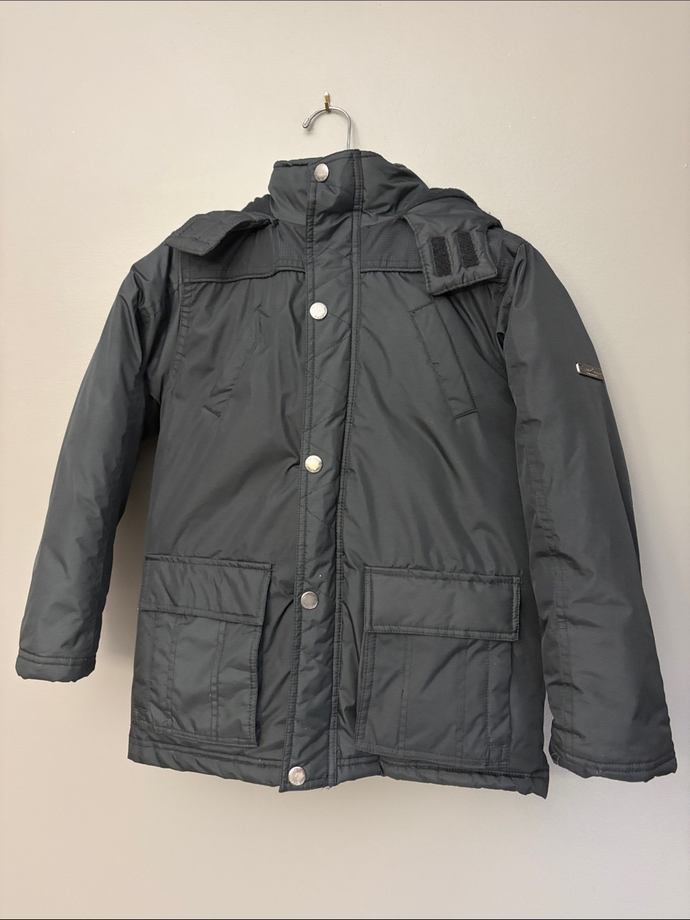 English Laundry Black Kids Puffer Coat with Snap Front - Size Small (8)
